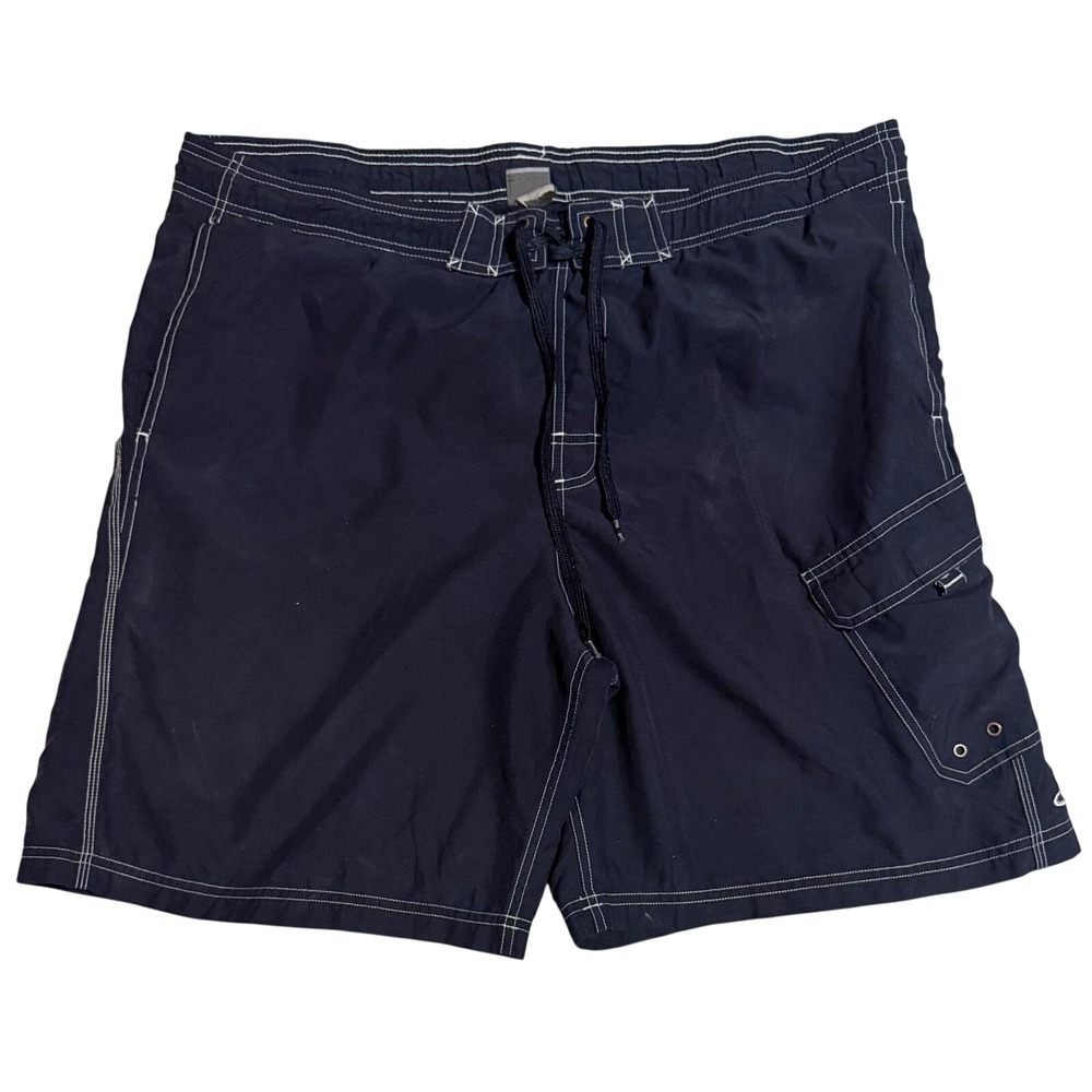 C9 by Champion Mens Navy Blue Cargo Board Shorts Swim Trunks Size L Mesh Lined